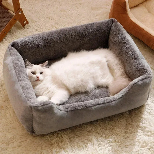 Comfortable Plush Cat Bed