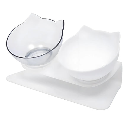 Non-Slip Elevated Double Cat Bowls