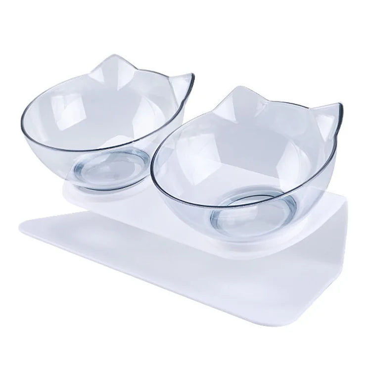 Non-Slip Elevated Double Cat Bowls