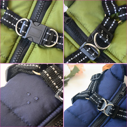 Waterproof Dog Jacket with Harness