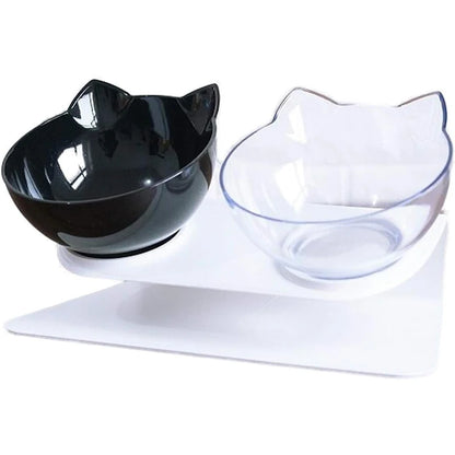 Non-Slip Elevated Double Cat Bowls