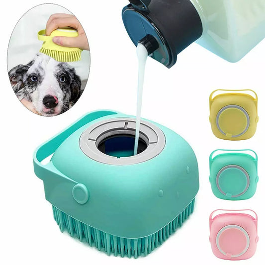 Dog Bathing Brush with Shampoo Dispenser